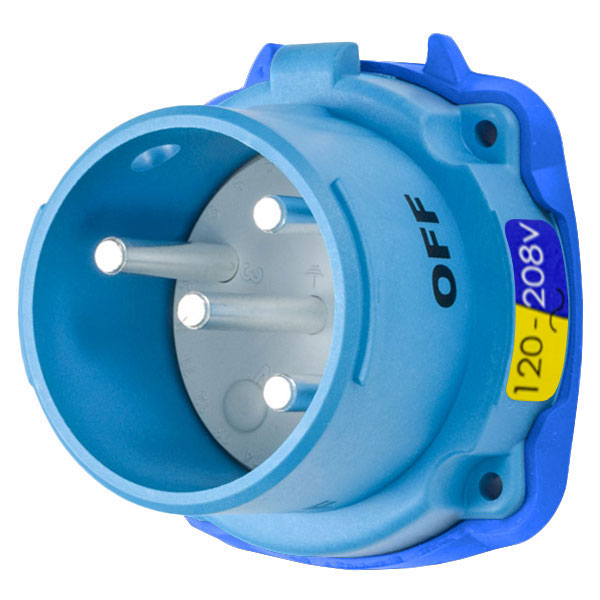 33-18166 - DS20 INLET POLY BLUE SIZE 2 TYPE 3R 2P+N+G 20A 120/208 VAC 60 Hz NO AUX